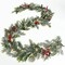 6FT Flocked Cedar Garland with Lights Timer, Pre-lit Christmas Garland Pinecones